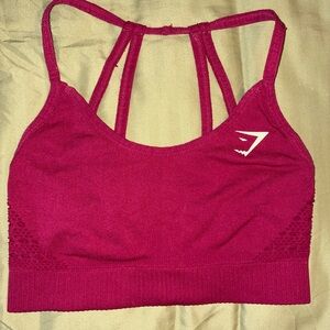 Gymshark Women's Seamless Adjustable by sliding Strap Sports Bra - Berry Sz S